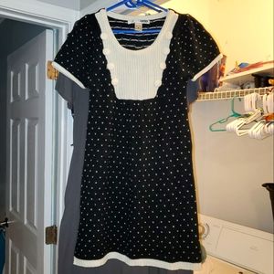 Vintage Short-Sleeve Sweater Dress with Heart PolkaDots (PolkaHearts?)